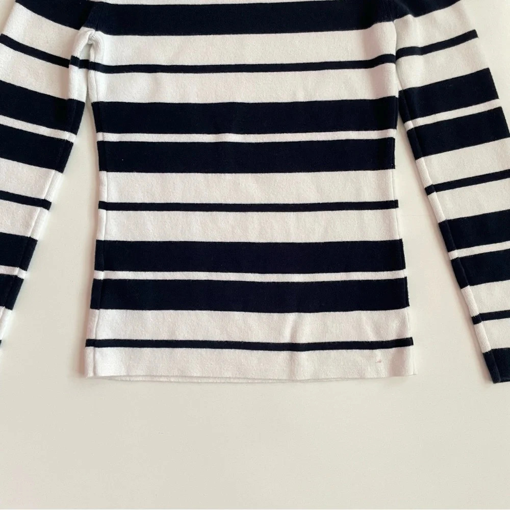 Tommy Hilfiger Stripe Cotton Sweater Navy White Size S Fall Winter Sailor - Picture 11 of 13